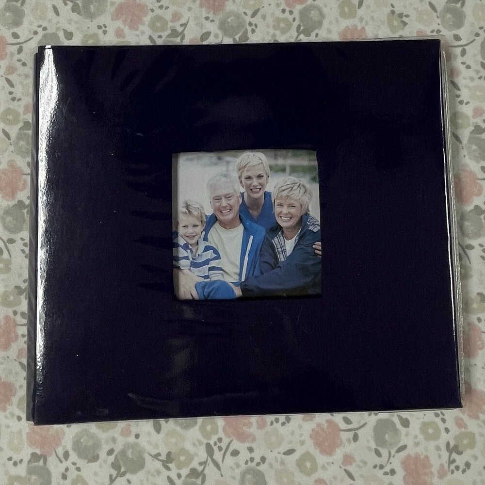 Dark Blue Photo Album - Approx. 8" Square pages - Insert for Cover Photo